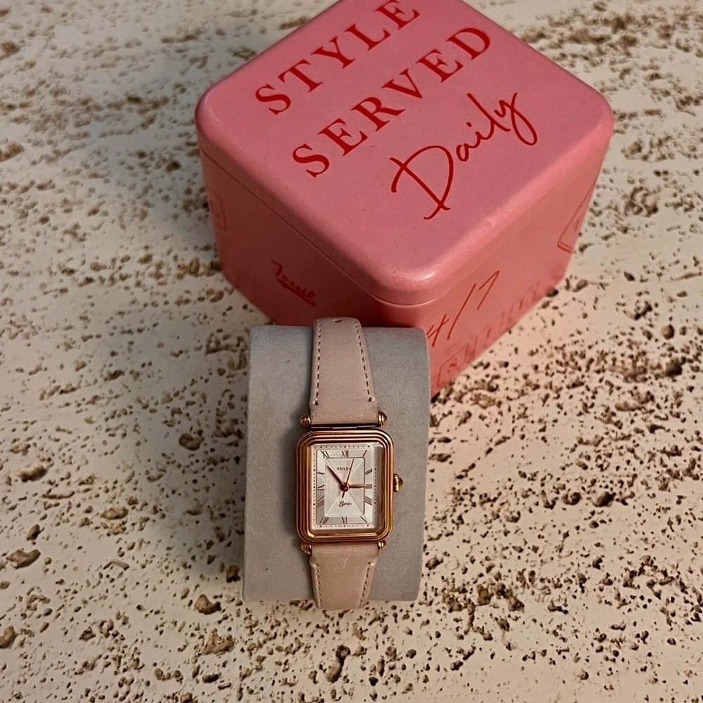 Fossil Rose Gold Leather Watch